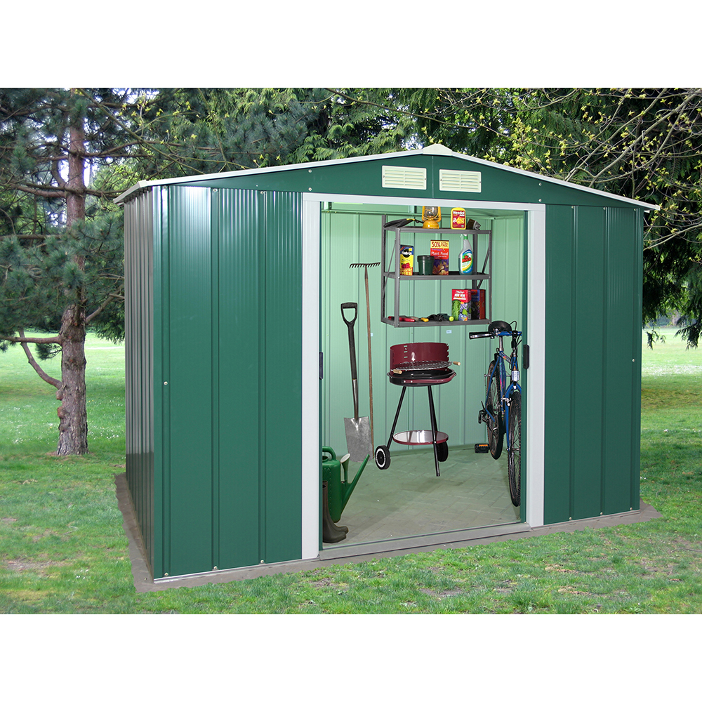 Casuta gradina DURAMAX Eco 8X6, otel, 262 x 182.2 x 191 cm, verde