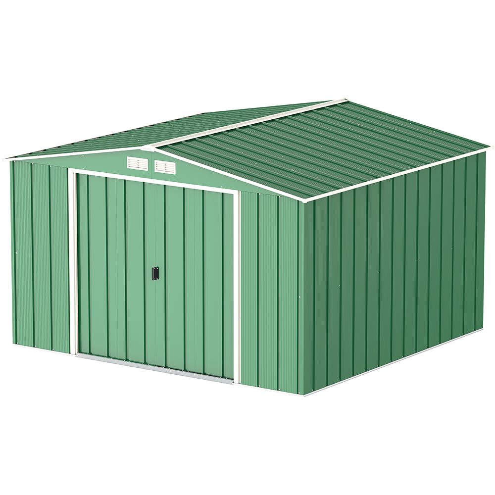 Casuta gradina DURAMAX Eco 10X10, otel, 322.1 x 302.3 x 196.1 cm, verde