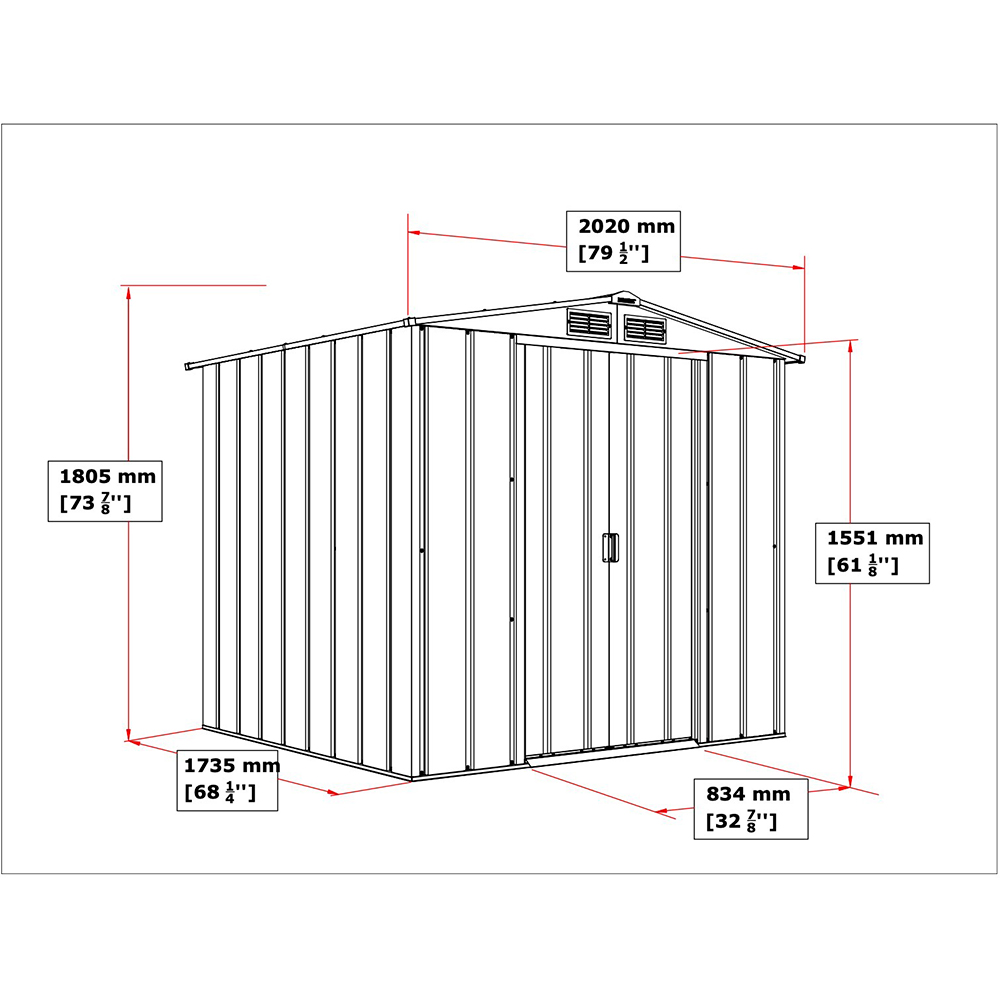 Casuta gradina DURAMAX Eco 6X6, otel, 202 x 182.2 x 180.5 cm, antracit