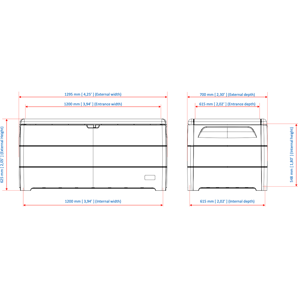 Lada depozitare gradina DURAMAX Durabox 416 L, 129.5 x 70 x 62.5 cm, maro