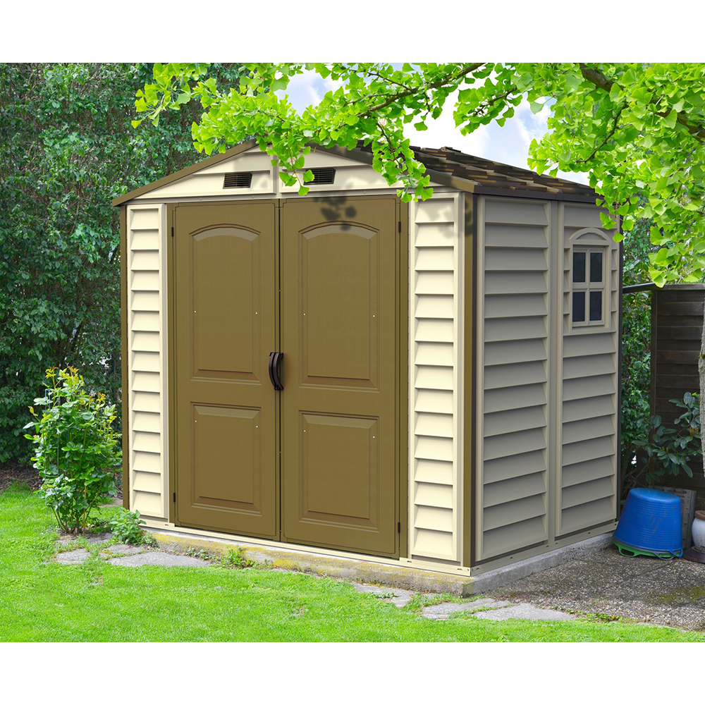 Casuta de gradina DURAMAX Duraplus, rasina, 246.4 x 239.7 x 234.4 cm, bej