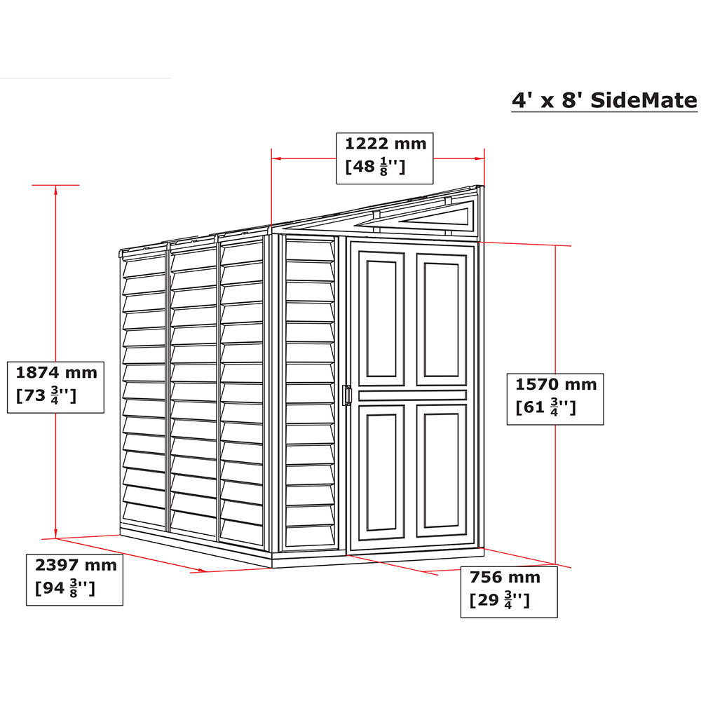 Casuta gradina DURAMAX Sidemate, rasina, 122 x 239.7 x 187.4 cm, bej