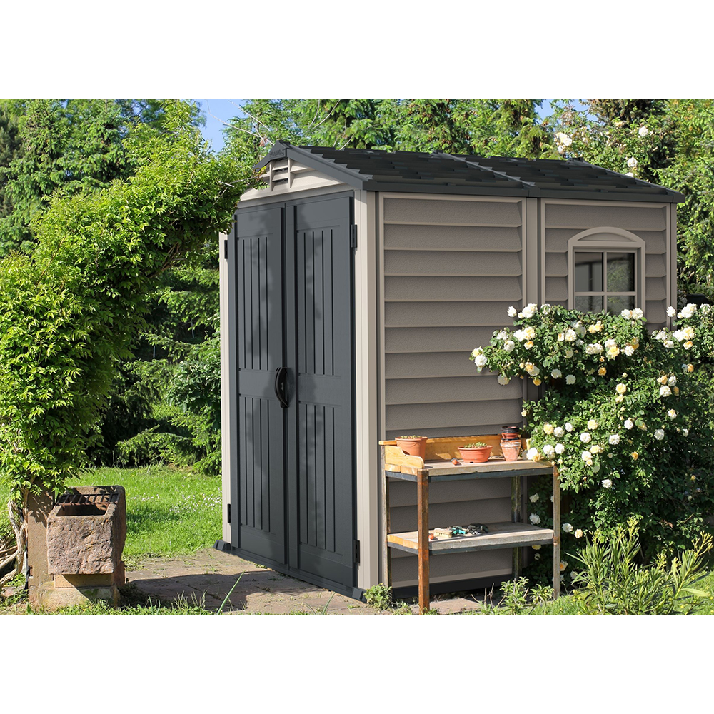 Casuta gradina DURAMAX Storemate P, rasina, 190 x 213 x 187 cm, gri antracit