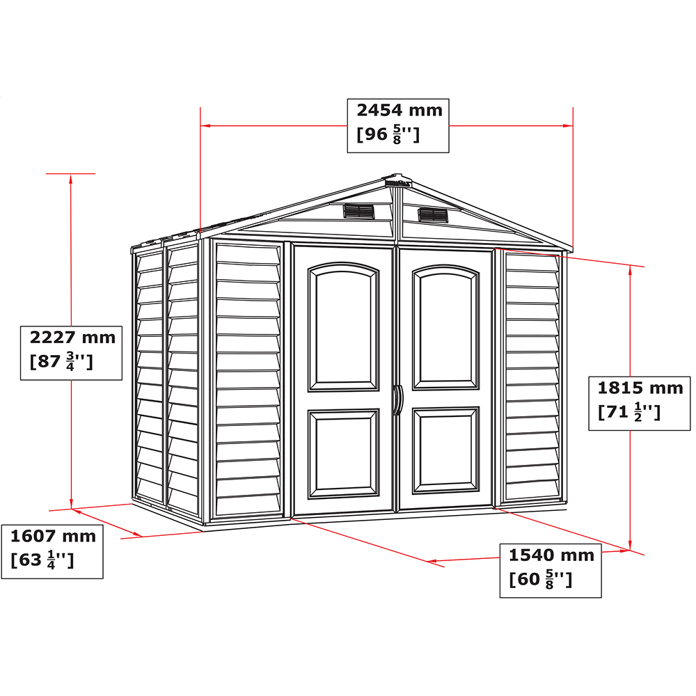 Casuta de gradina DURAMAX Store All, rasina, 245.4 x 160.7 x 222.7 cm, bej-maro deschis