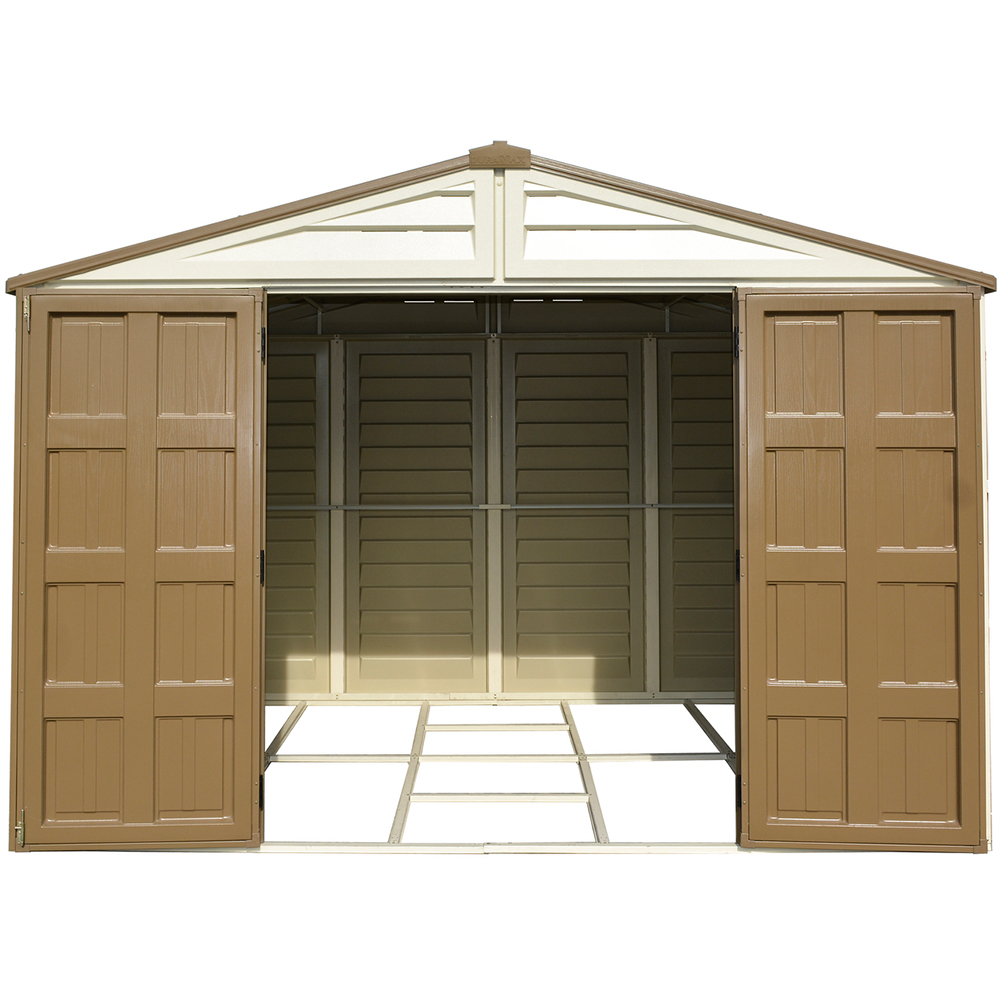 Casuta de gradina DURAMAX Woodbridge Plus, rasina, 324.8 x 318.7 x 233.2 cm, bej