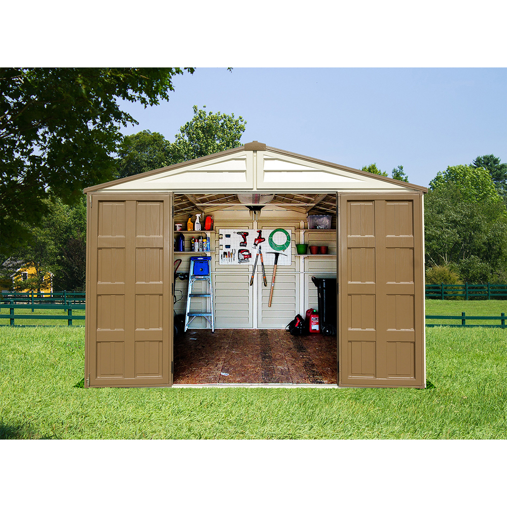 Casuta de gradina DURAMAX Woodbridge Plus, rasina, 324.8 x 318.7 x 233.2 cm, bej