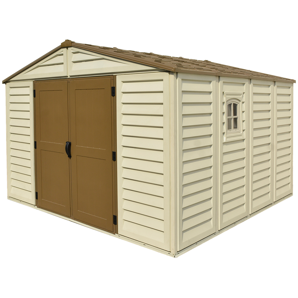 Casuta de gradina DURAMAX Woodbridge Plus, rasina, 324.8 x 318.7 x 233.2 cm, bej
