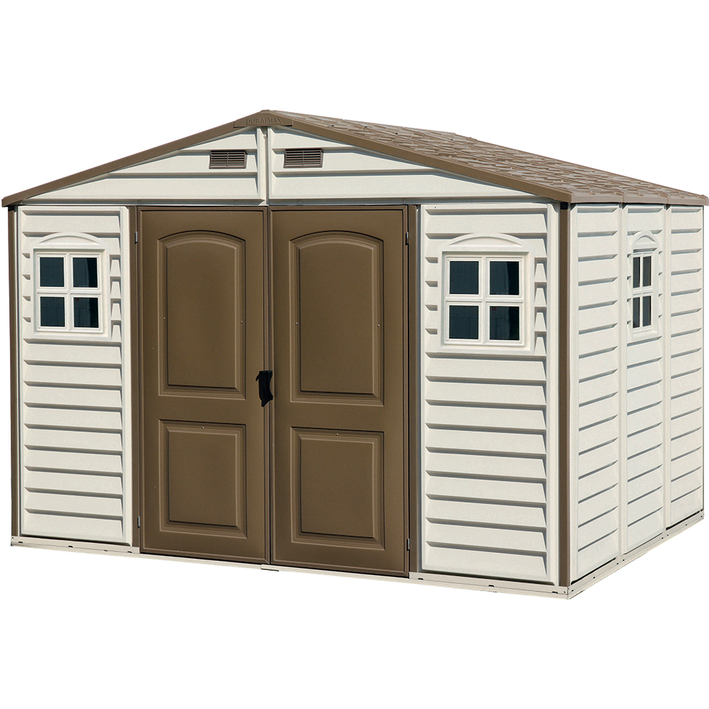 Casuta gradina DURAMAX Woodside, rasina, 324.8 x 239.7 x 233.2 cm, bej-maro deschis