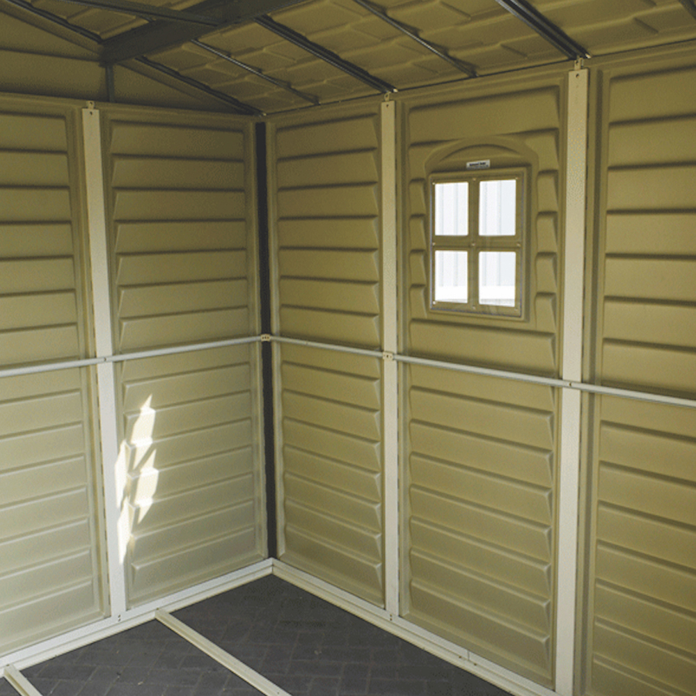 Casuta gradina DURAMAX Woodside, rasina, 324.8 x 239.7 x 233.2 cm, bej-maro deschis