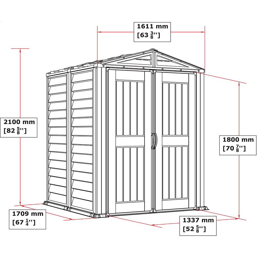 Casuta gradina DURAMAX Yardmate Plus, rasina, 161.1 x 170.9 x 210 cm, gri antracit
