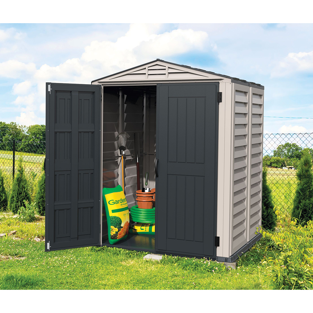Casuta gradina DURAMAX Yardmate Plus, rasina, 161.1 x 170.9 x 210 cm, gri antracit