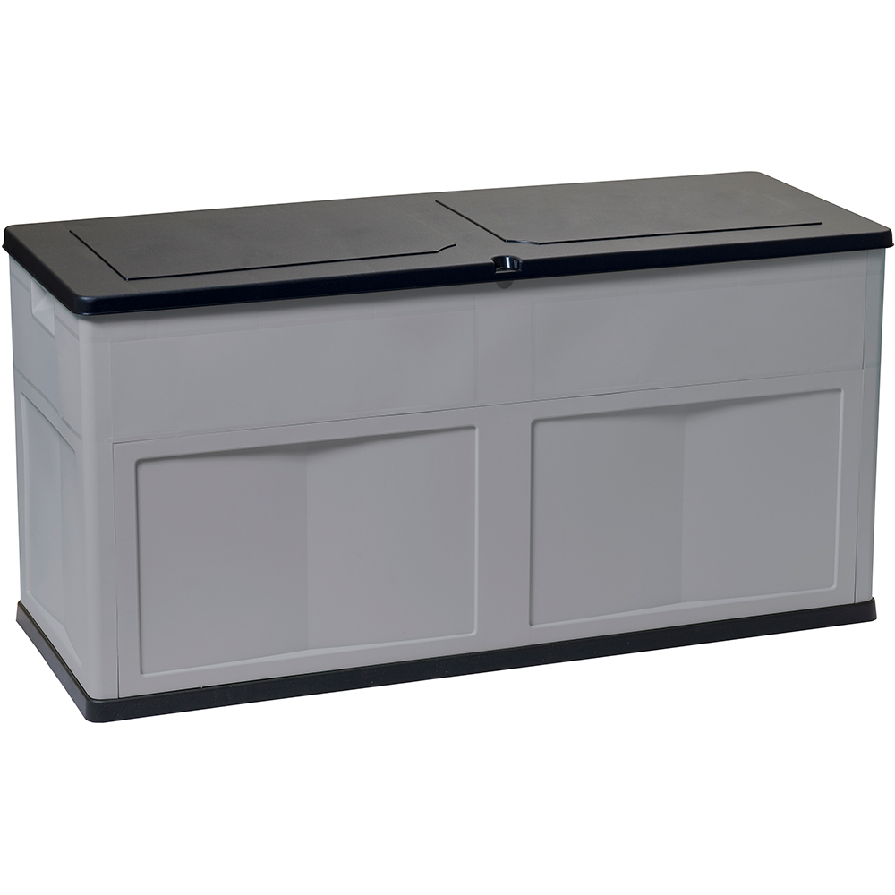 Lada depozitare gradina TOOMAX Multibox Trend, PP, 119 x 46 x 60 cm, gri deschis