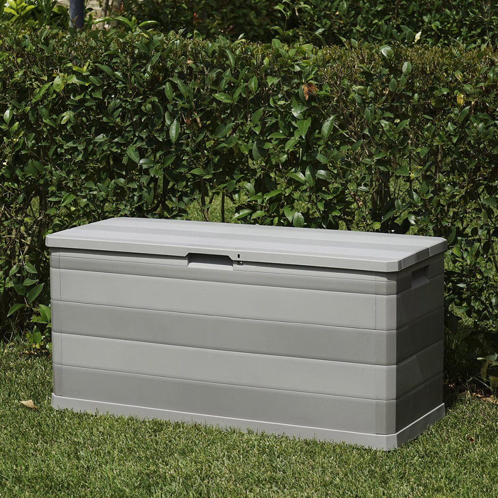 Lada depozitare gradina TOOMAX Multibox Elegance, PP, 117 x 45 x 56 cm, gri deschis
