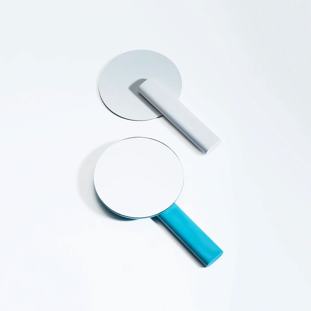 Oglinda cosmetica SPIN Paddle Vanity, 15 x 25 cm, metal, alb
