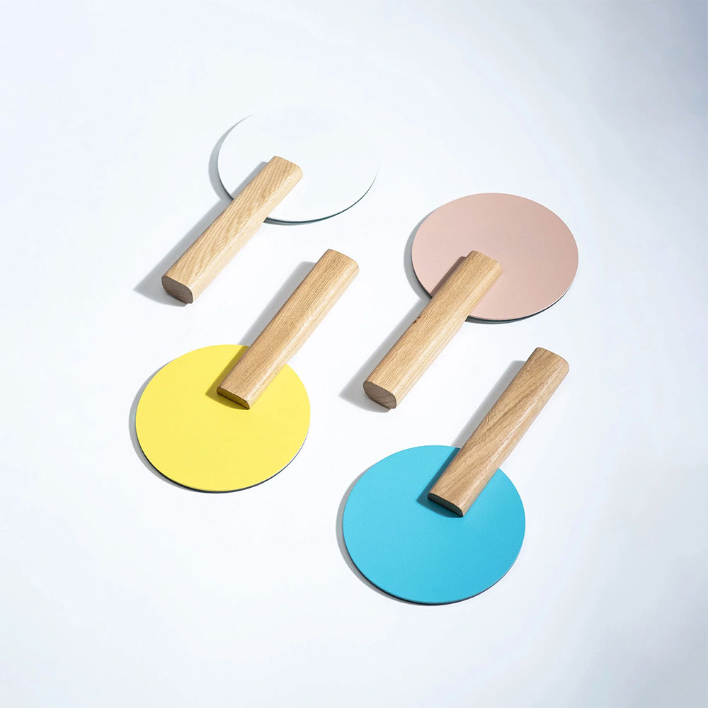 Oglinda cosmetica SPIN Paddle Vanity, 15 x 25 cm, Lemn, alb