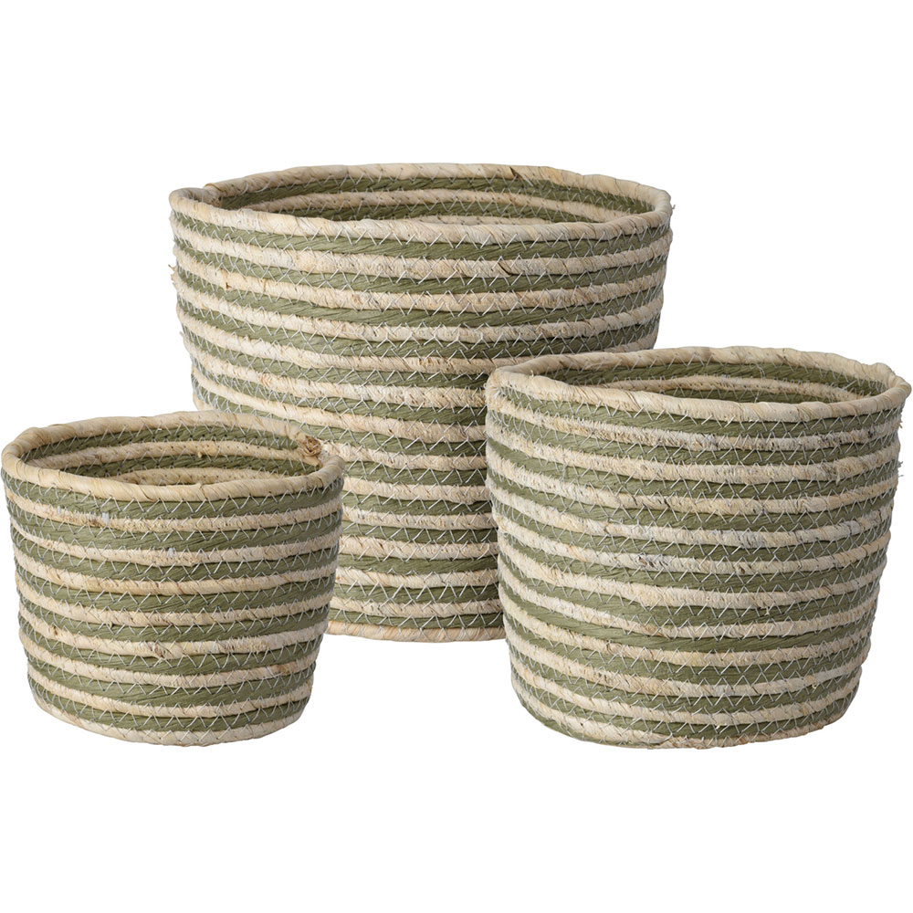Cos depozitare KR2004230, maro deschis-verde, 3 bucati