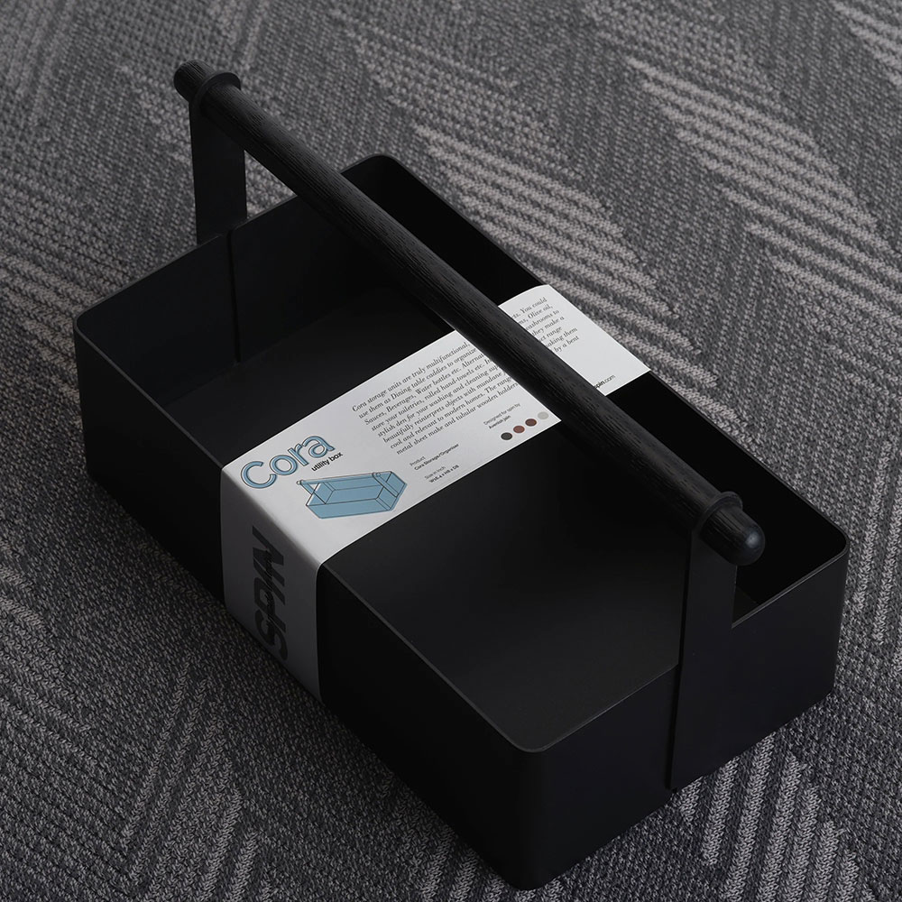 Cutie depozitare Cora Small, 34.9 x 15.4 x 15 cm, negru