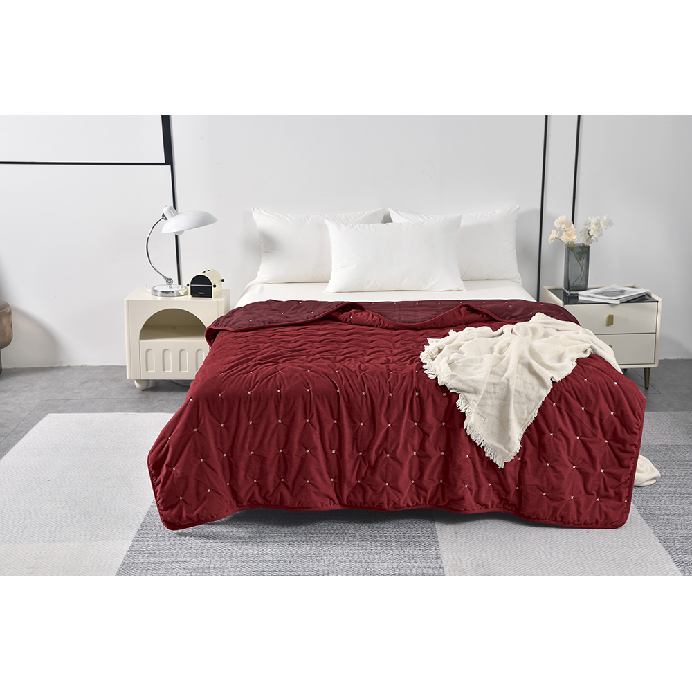 Pilota ATRIA Velvet Fluffy, poliester, 180 x 200 cm, bordo