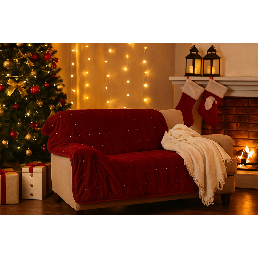 Pilota ATRIA Velvet Fluffy, poliester, 180 x 200 cm, bordo