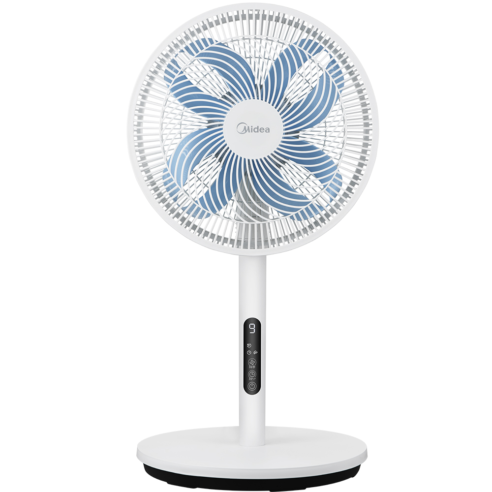 Ventilator cu picior MIDEA Intrinity MFS302RDDW, 35 cm diamtru, 3 moduri de vant, ultra-silentios, 8 trepte de viteza, 30W, alb