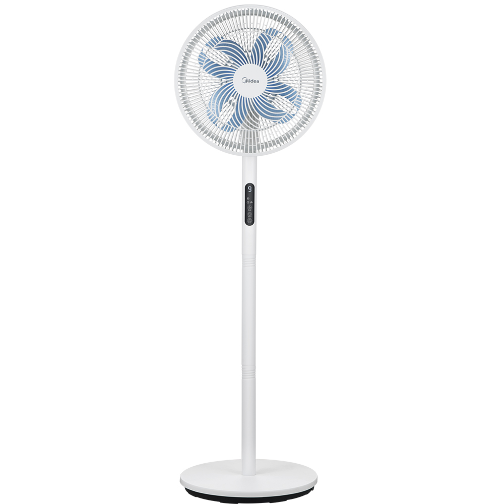 Ventilator cu picior MIDEA MFS352RDDW, 35 cm diametru, ultra-silentios, 3 moduri de ventilatie, 10 trepte de viteza, 30W, alb