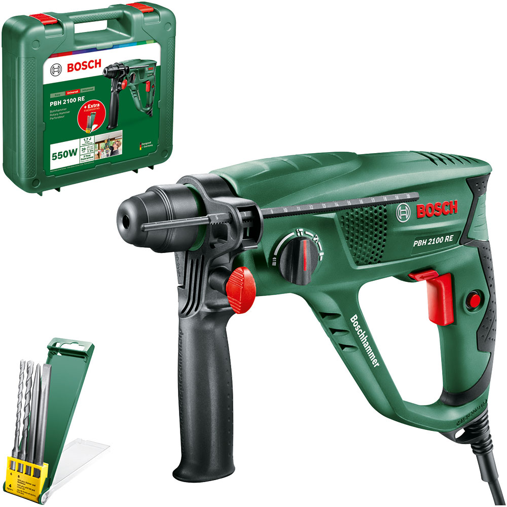 Ciocan rotopercutor BOSCH PBH 2100 RE, 550W, 1.7J, SDS Plus, 2400rpm