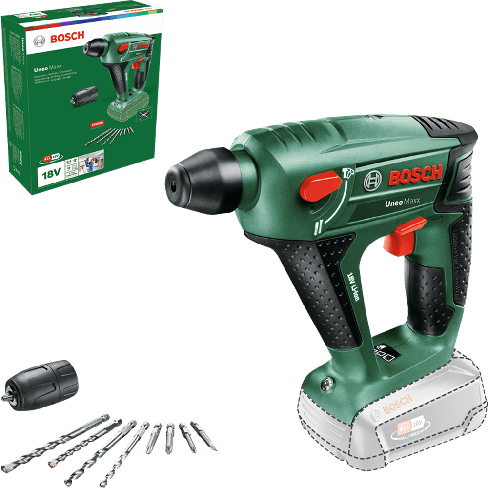 Ciocan rotopercutor BOSCH Uneo Maxx F.A., 0.6J, SDS Plus, 900rpm, fara acumulator