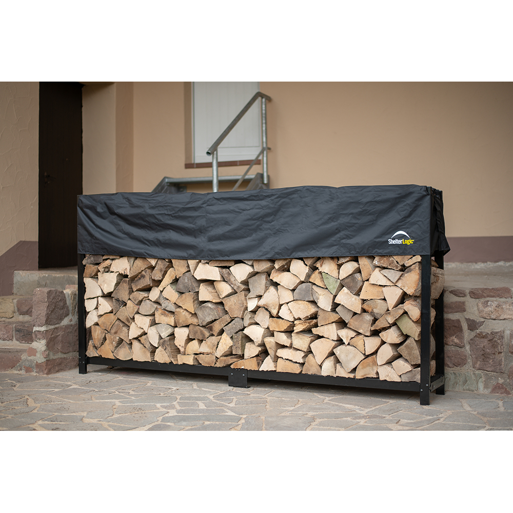 Suport lemne SHELTER LOGIC, metal, 239 x 36 x 119 cm, negru