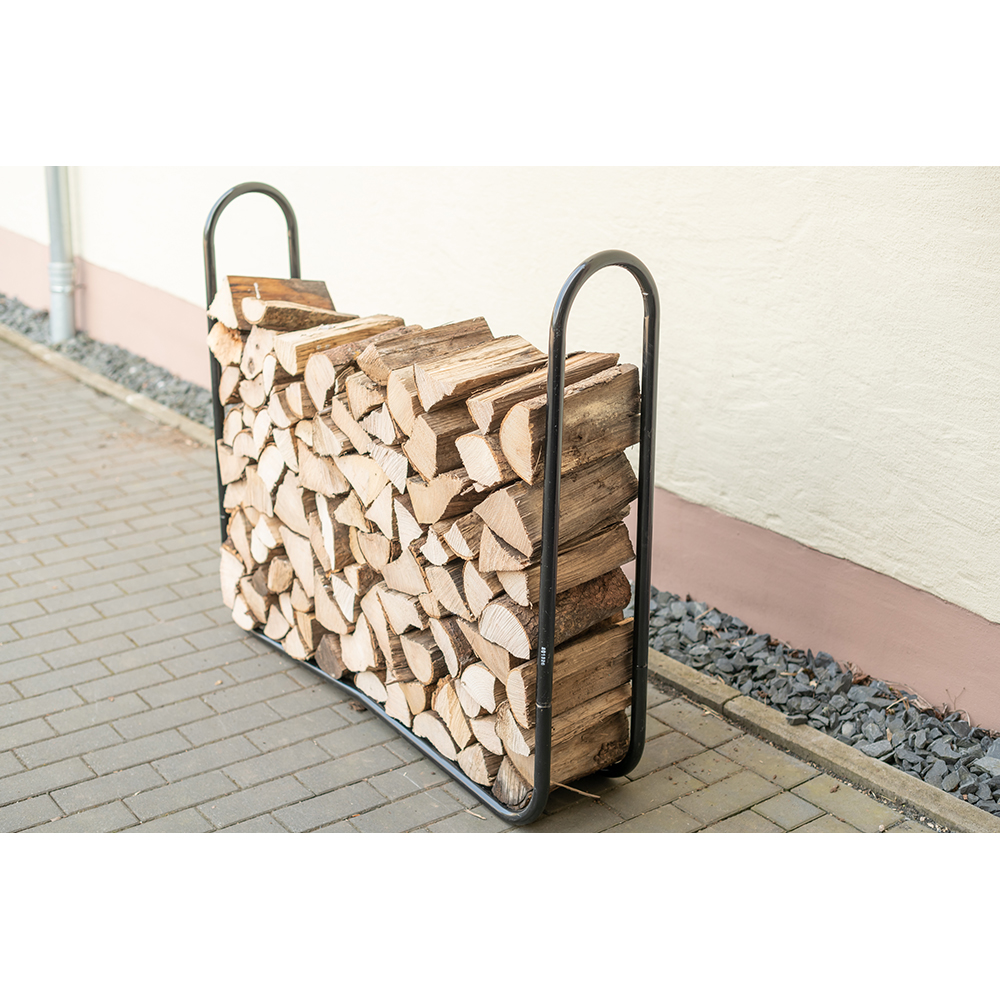 Suport lemne SHELTER LOGIC, metal, 122 x 25 x 103 cm, negru