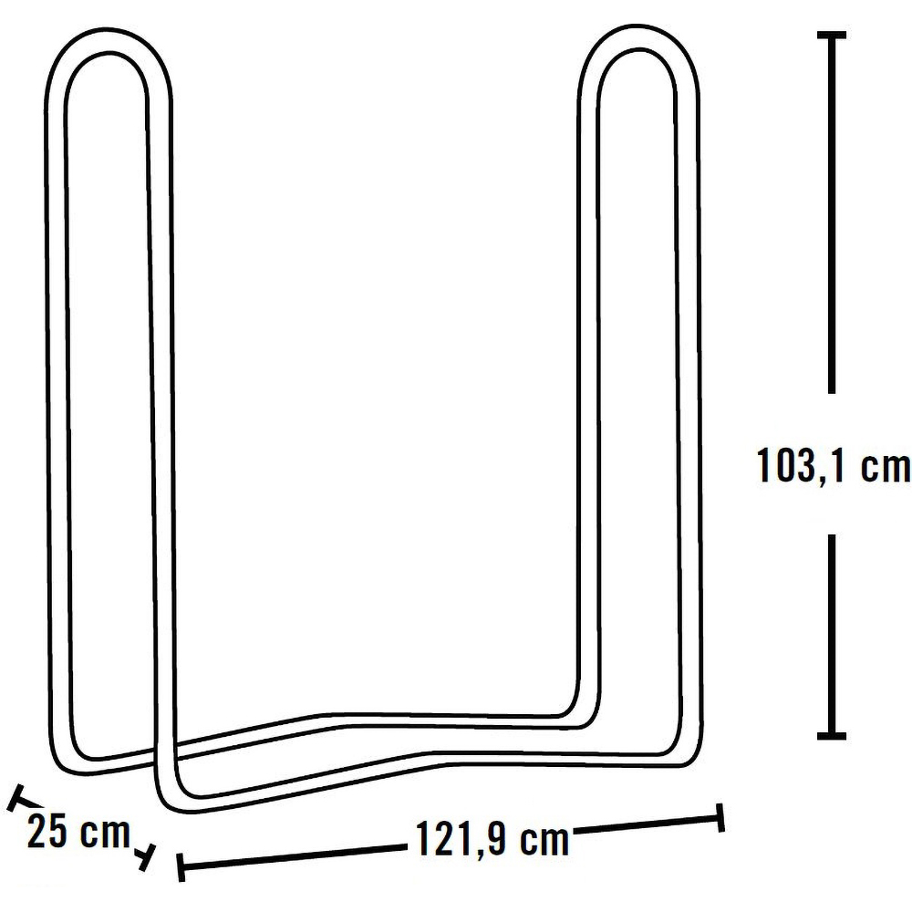 Suport lemne SHELTER LOGIC, metal, 122 x 25 x 103 cm, negru