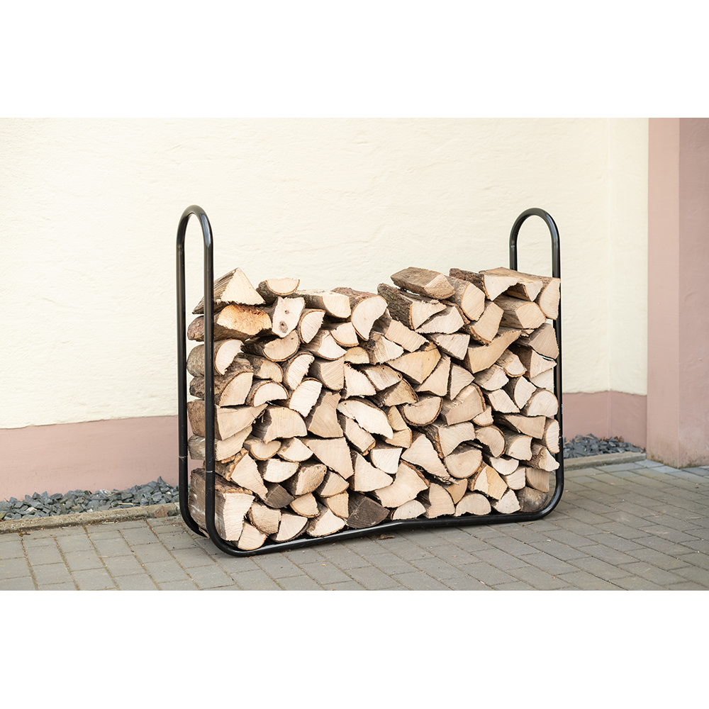 Suport lemne SHELTER LOGIC, metal, 122 x 25 x 103 cm, negru
