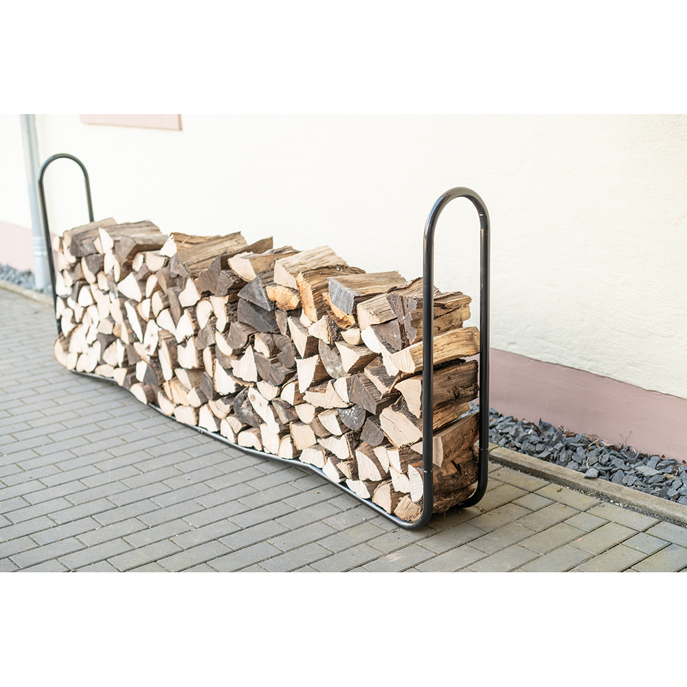 Suport lemne SHELTER LOGIC, metal, 244 x 25 x 99 cm, negru