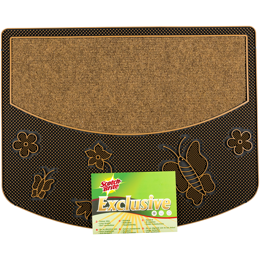 Covoras intrare SCOTCH-BRITE Fluturasi, cauciuc, 75 x 60 cm, maro