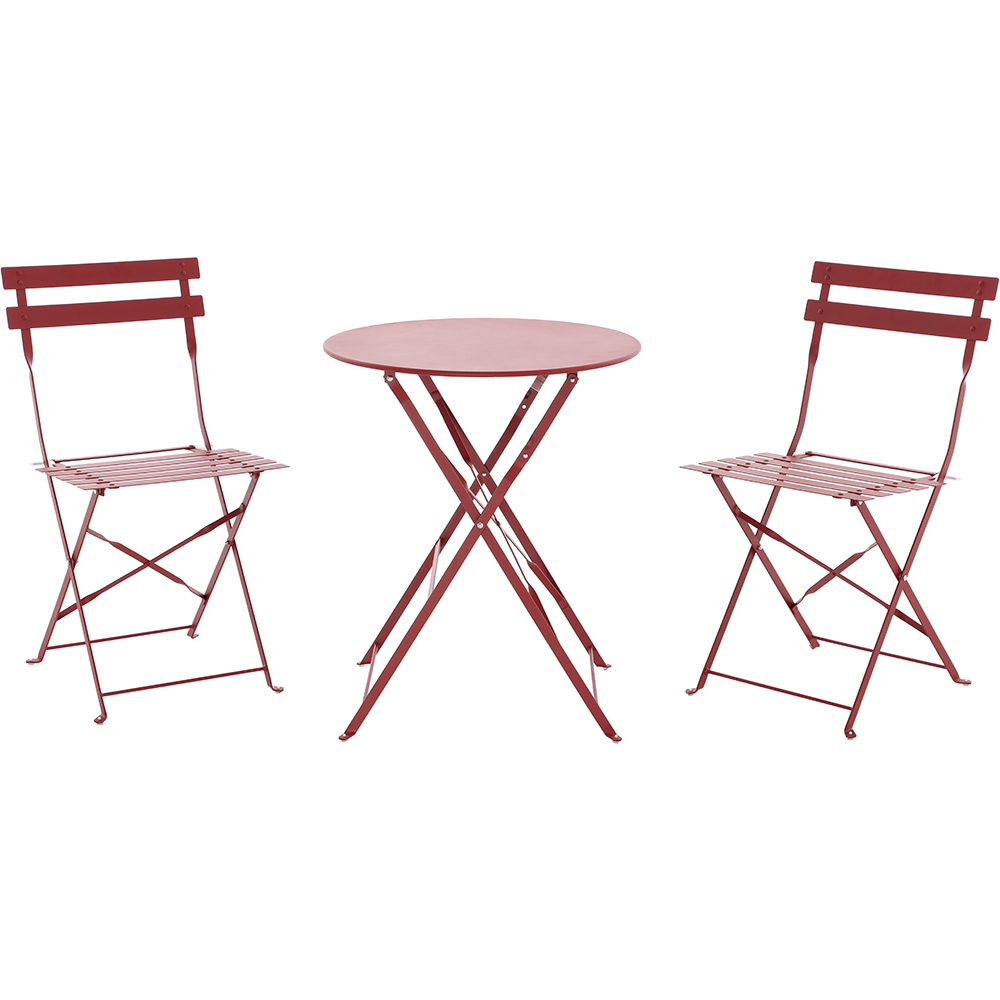 Set mobilier gradina MYRIA Bistro Red, 3 piese, rosu