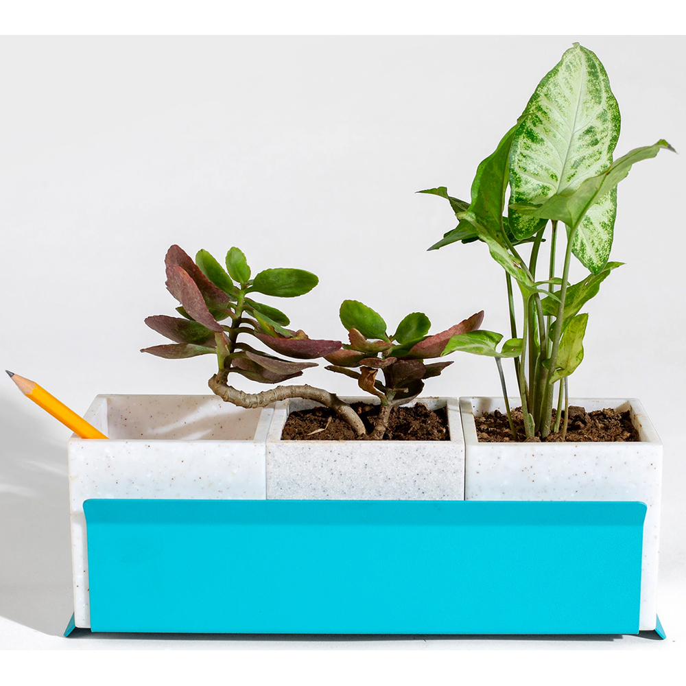 Suport ghiveci flori SPIN Fliss, 28.5 x 11 x 9 cm, albastru