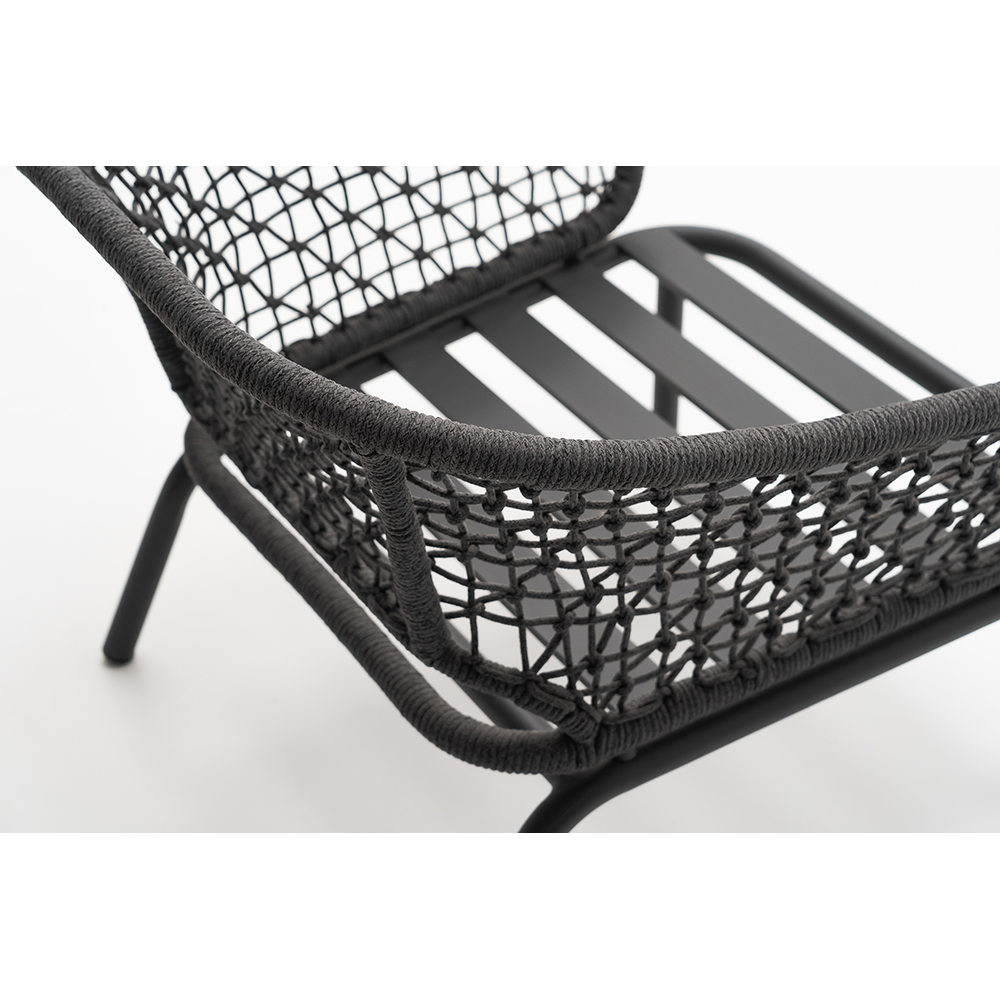Scaun terasa MYRIA Oscar, aluminiu, 57 x 62 x 75 cm, gri inchis, 2 bucati