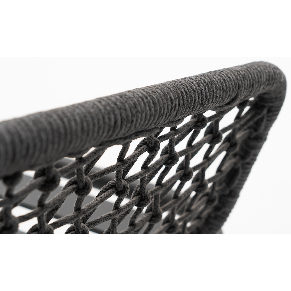 Scaun terasa MYRIA Oscar, aluminiu, 57 x 62 x 75 cm, gri inchis, 2 bucati
