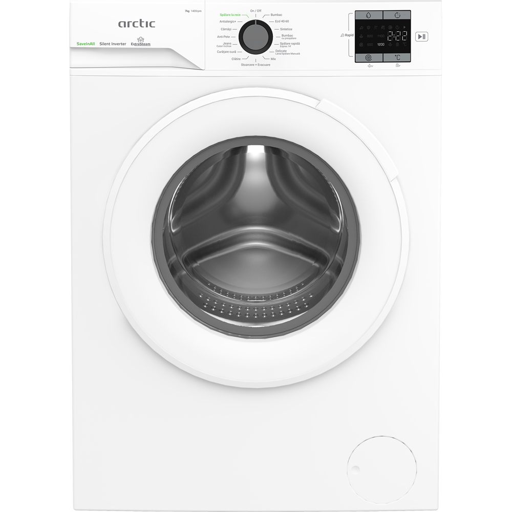 Masina de spalat rufe frontala ARCTIC APLM1WFSU17410W, Extra Steam, 7 kg, 1400rpm, Clasa A, alb