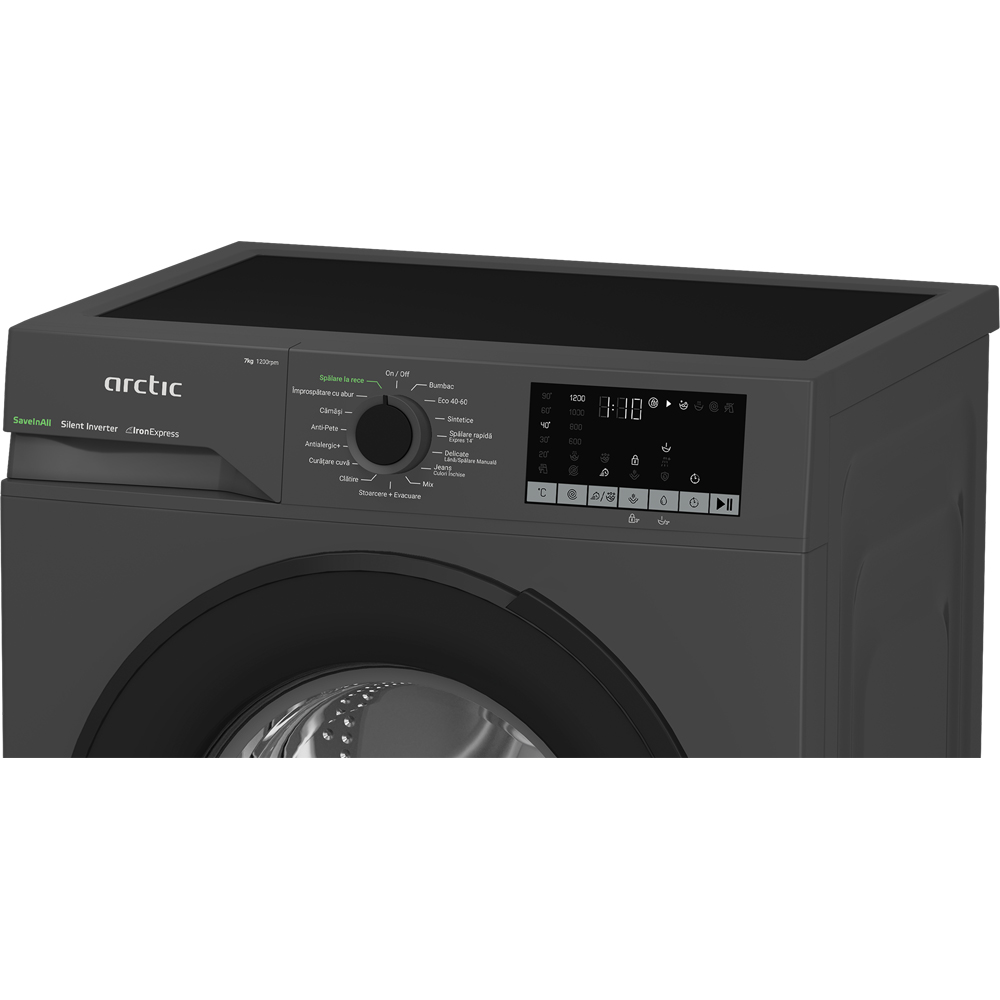 Masina de spalat rufe frontala ARCTIC APLM2WFSU27211S, ExtraSteam, 7 kg, 1200rpm, Clasa A, antracit