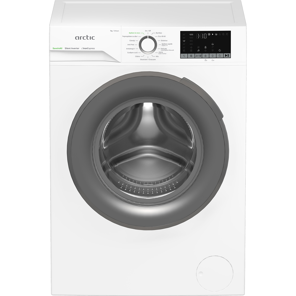 Masina de spalat rufe frontala ARCTIC APLM2WFSU27211W, ExtraSteam, 7 kg, 1200rpm, Clasa A, alb