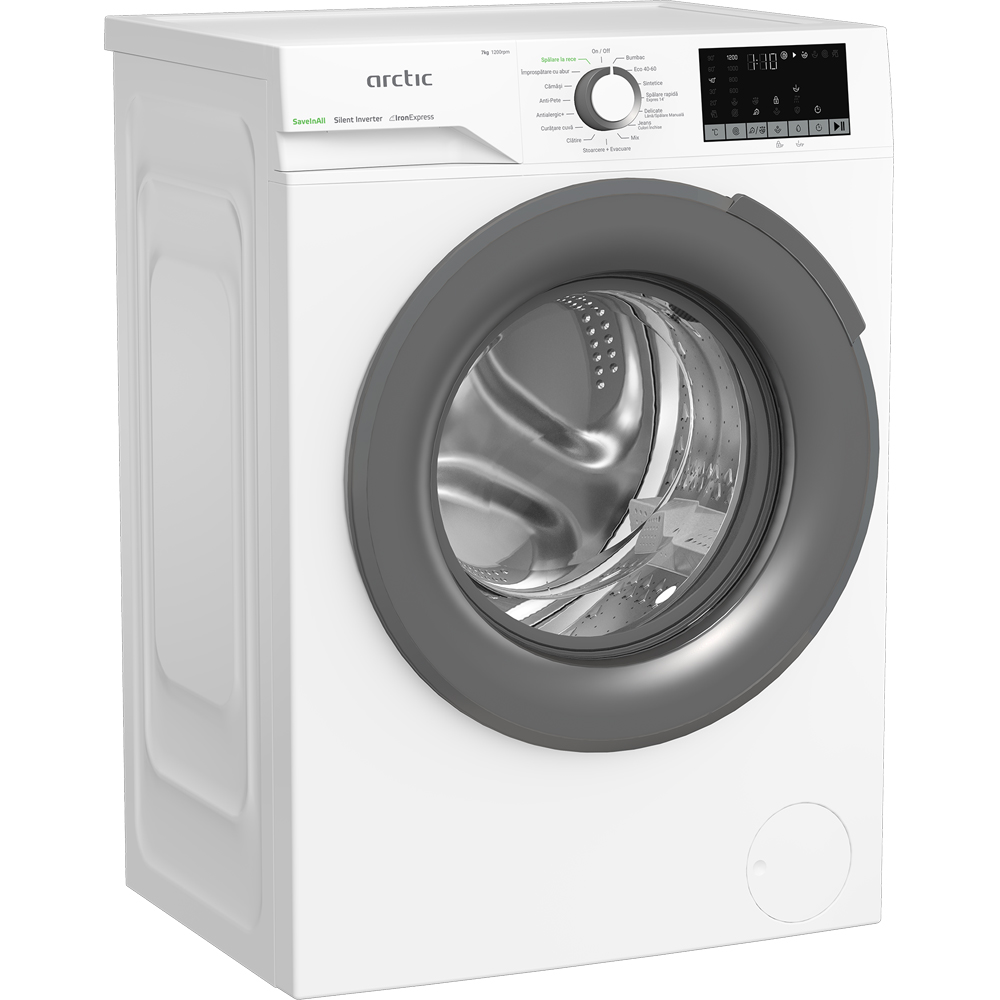 Masina de spalat rufe frontala ARCTIC APLM2WFSU27211W, ExtraSteam, 7 kg, 1200rpm, Clasa A, alb
