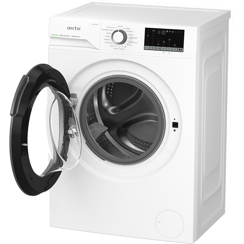 Masina de spalat rufe frontala ARCTIC APLM2WFSU27211W, ExtraSteam, 7 kg, 1200rpm, Clasa A, alb