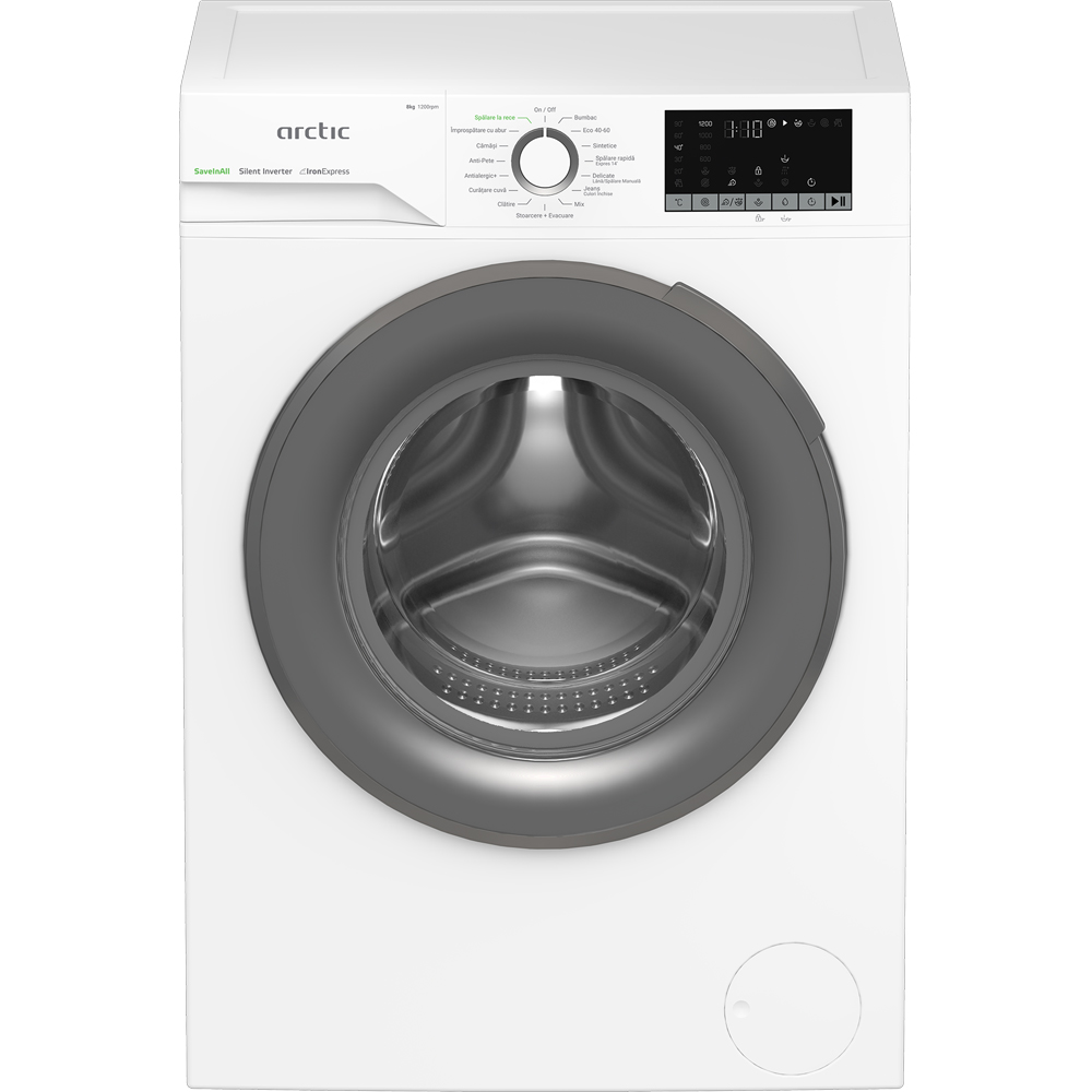 Masina de spalat rufe frontala ARCTIC APLM2WFSU28211WG, ExtraSteam, 8 kg, 1200rpm, Clasa A, alb