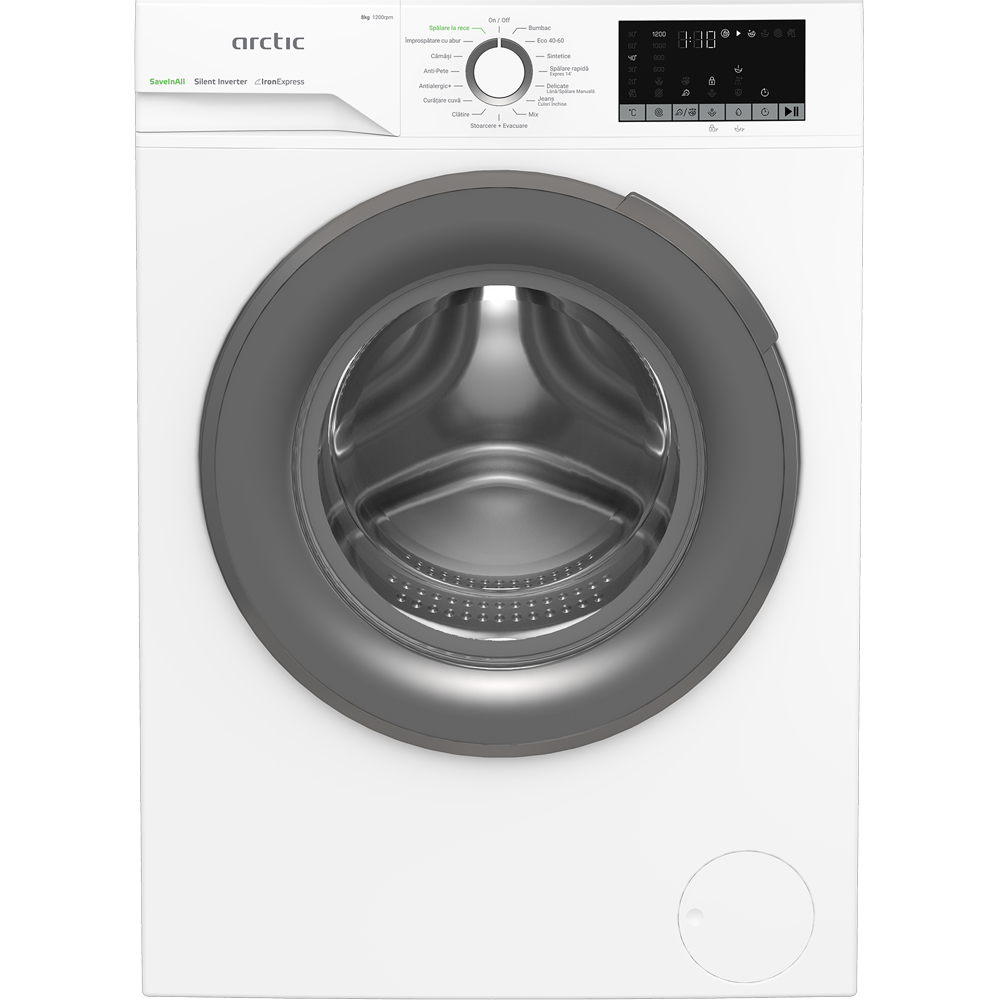 Masina de spalat rufe frontala ARCTIC APLM2WFSU28211WG, ExtraSteam, 8 kg, 1200rpm, Clasa A, alb