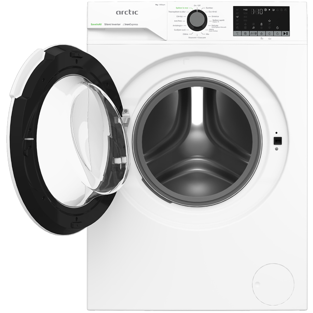 Masina de spalat rufe frontala ARCTIC APLM2WFSU29412W, ExtraSteam, 9 kg, 1400rpm, Clasa A, alb
