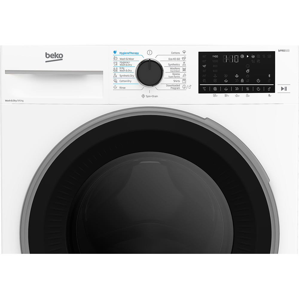 Masina de spalat rufe frontala cu uscator BEKO B5DFT59442W, SteamCure, 9/6 kg, 1400rpm, Clasa A/D, alb