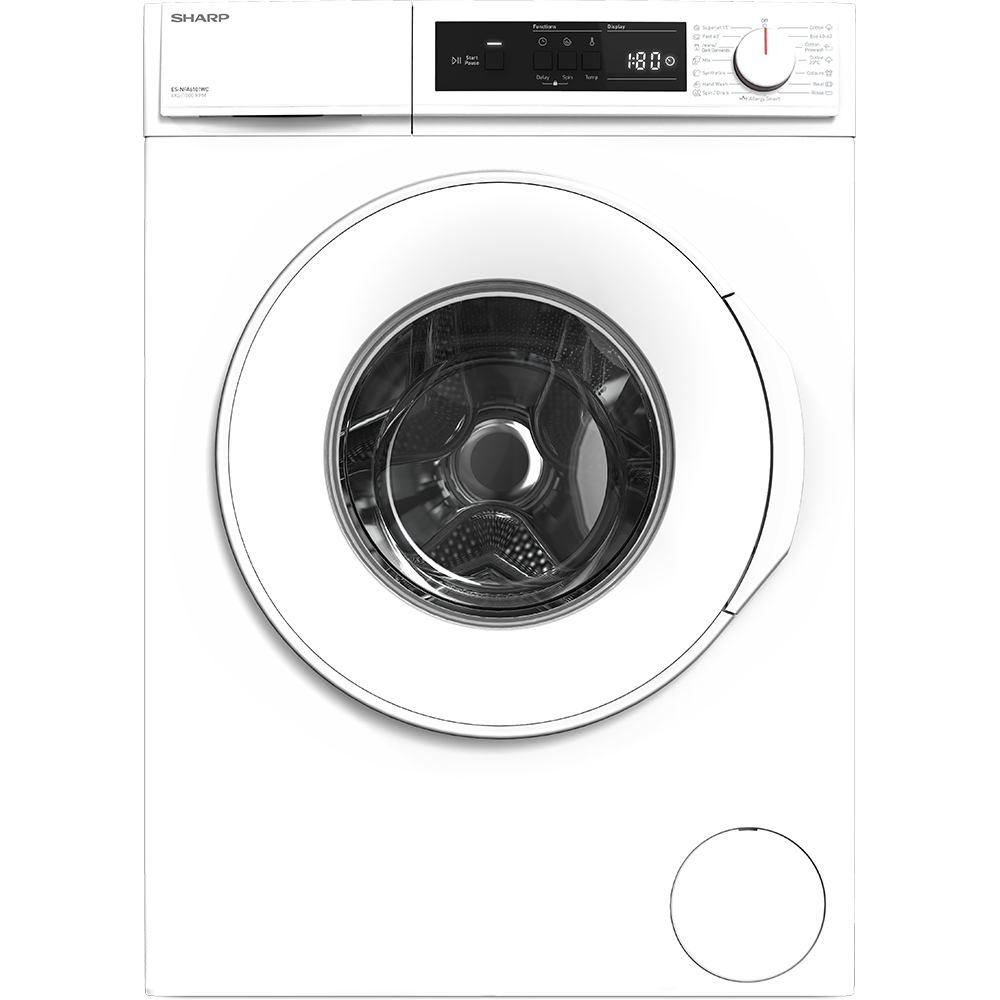 Masina de spalat rufe frontala SHARP ES-NFA6101WC-EE, 6 kg, 1000rpm, Clasa C, alb