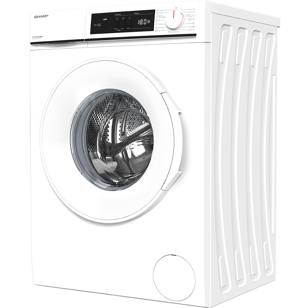 Masina de spalat rufe frontala SHARP ES-NFA814BWNA-EE, AllergySmart, 8 kg, 1400rpm, Clasa A, alb