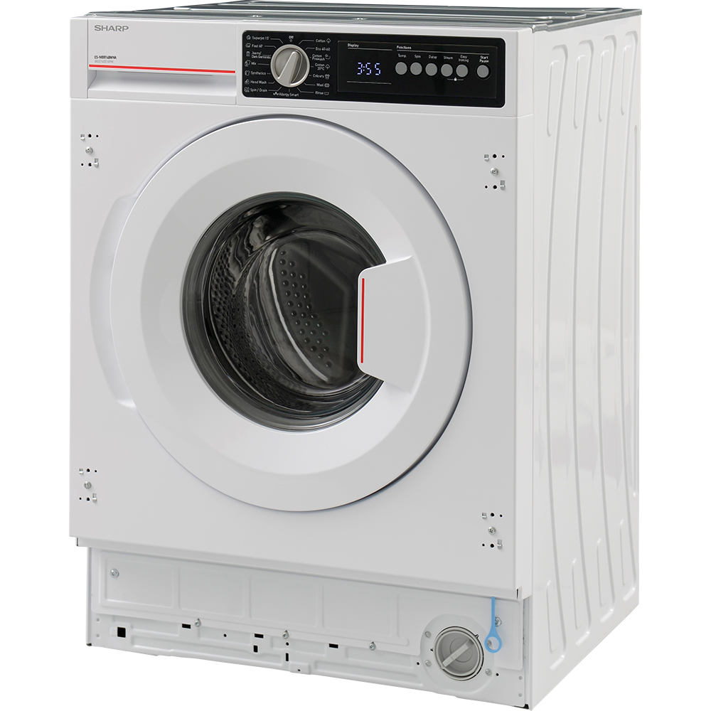 Masina de spalat rufe incorporabila SHARP ES-NIB814BWNA-EE, Steam+, AllergySmart, 8 kg, 1400rpm, Clasa A, alb