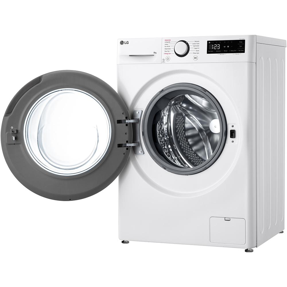 Masina de spalat rufe frontala slim LG F2WR508SBW, Steam, 8 kg, 1200rpm, Clasa A, alb
